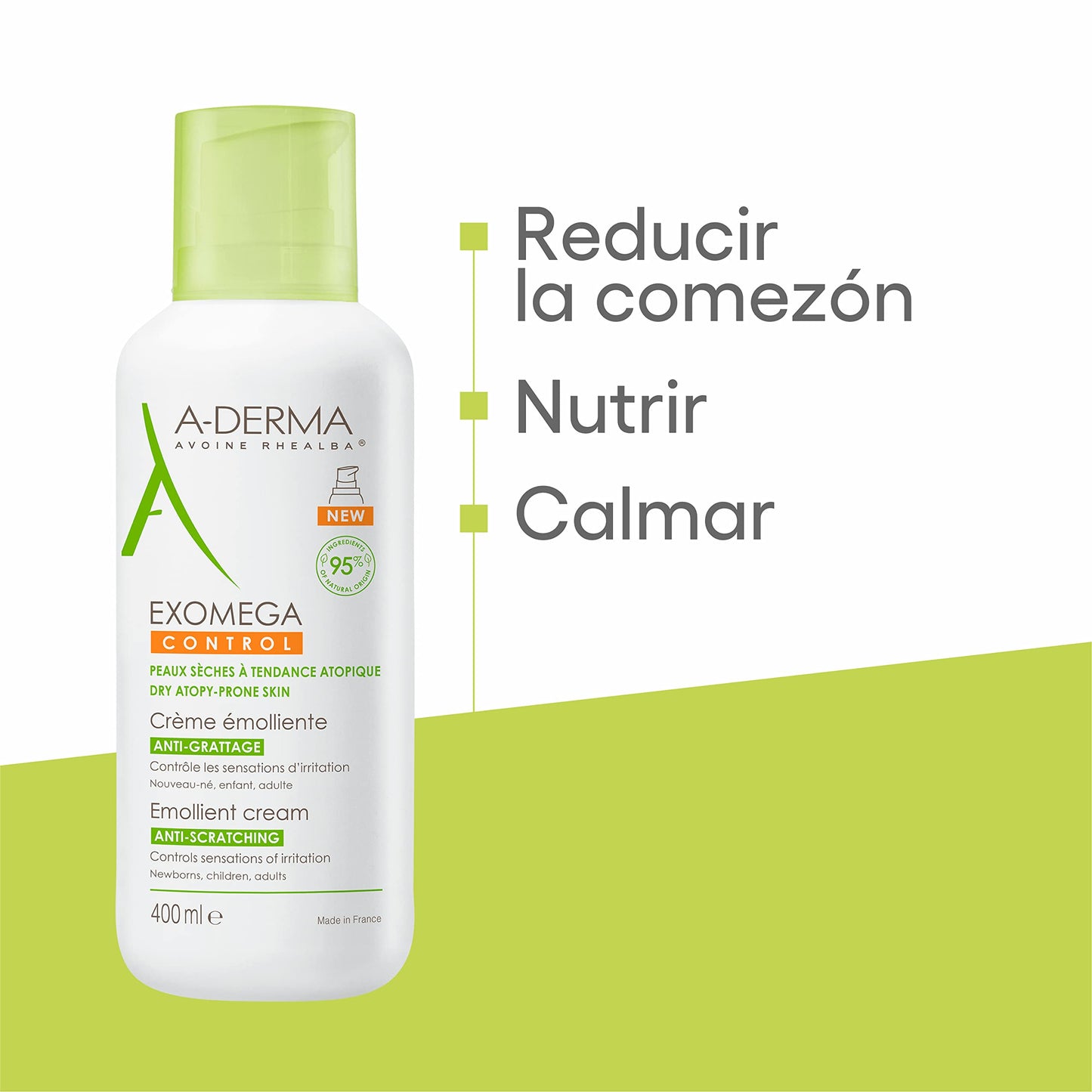 Crema Emoliente Aderma para Piel Seca y Sensible - Hidratación Profunda, 400 ml