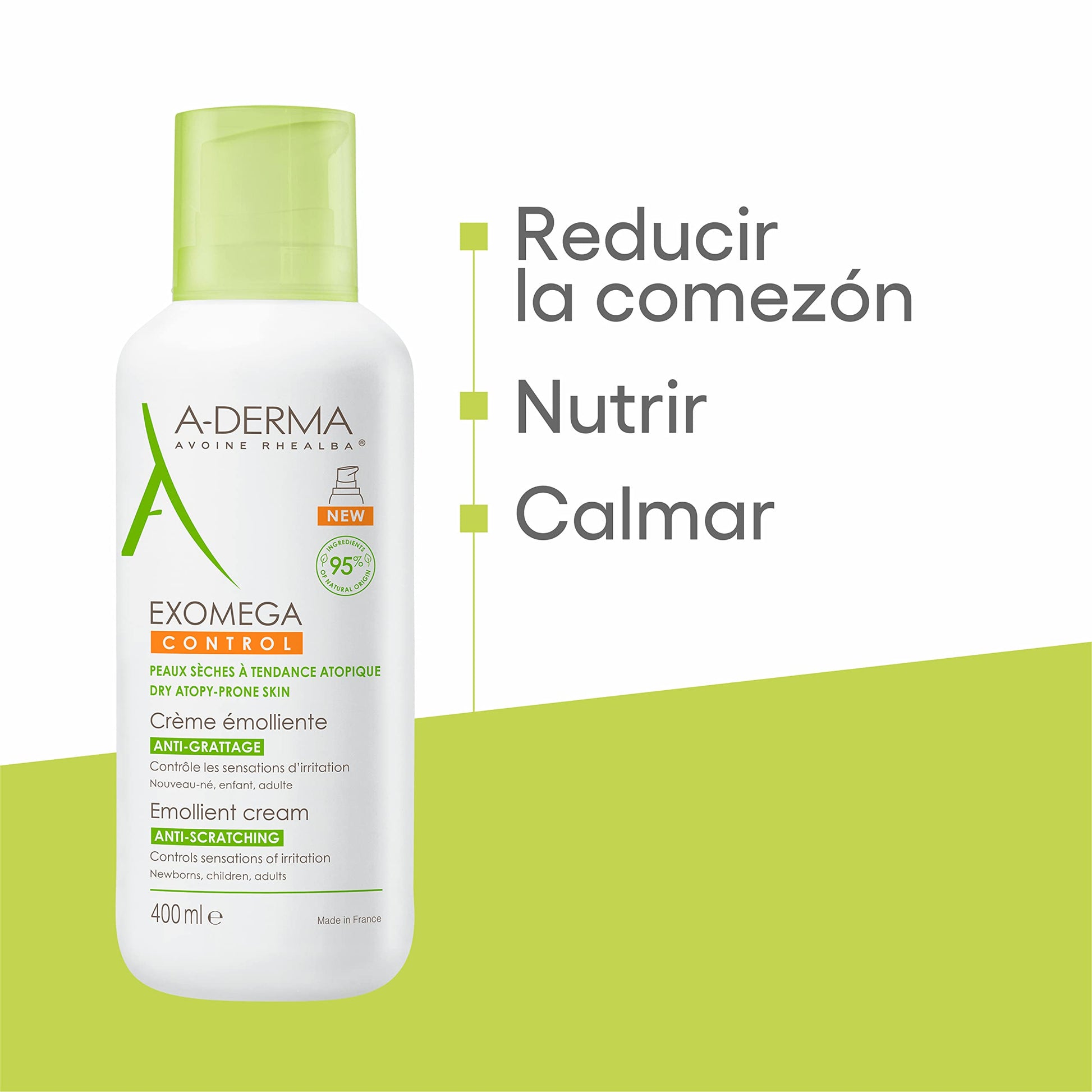 Crema Emoliente Aderma para Piel Seca y Sensible - Hidratación Profunda, 400 ml