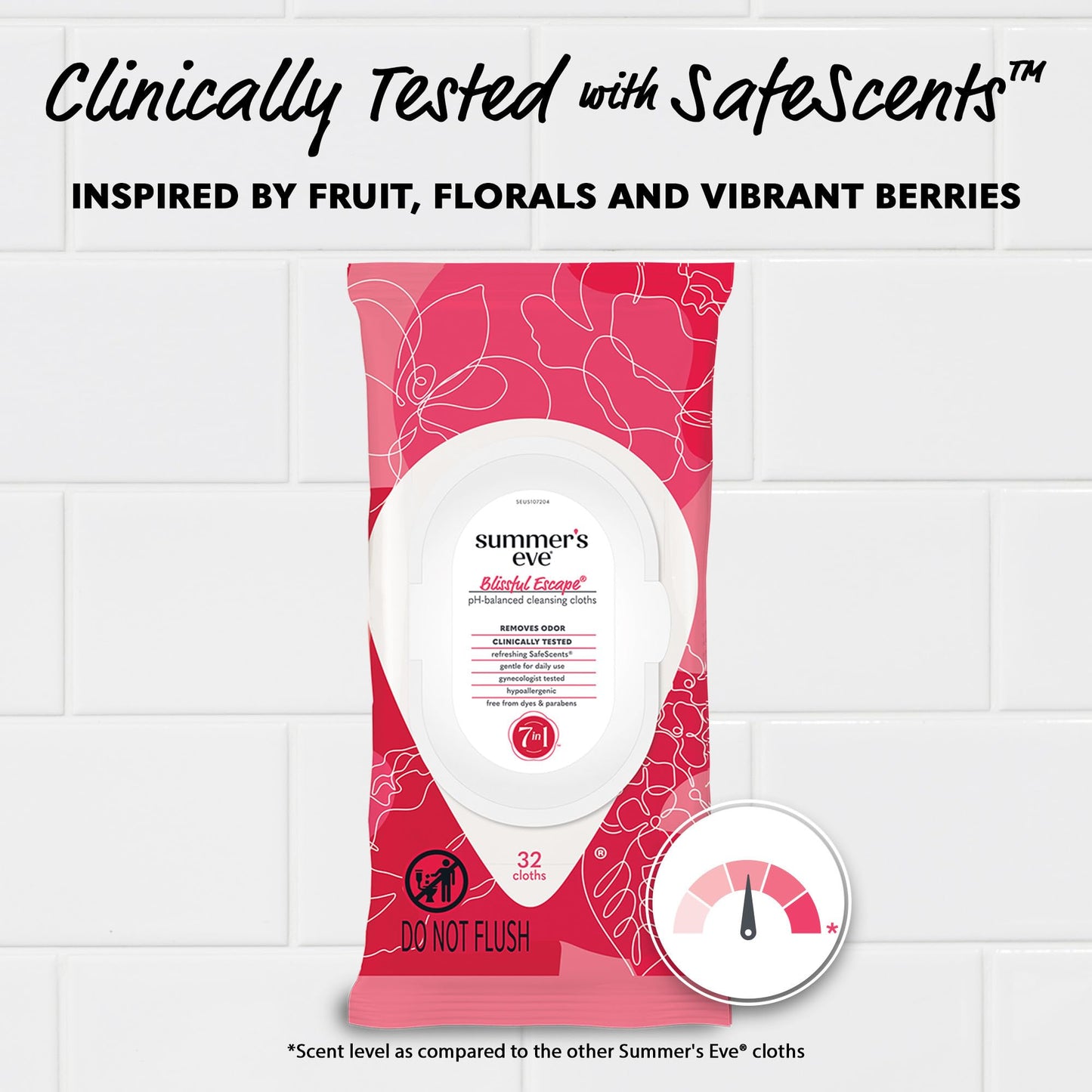 Summer's Eve Cleansing Cloths | Blissful Escape | pH-Balanced | 32 Count