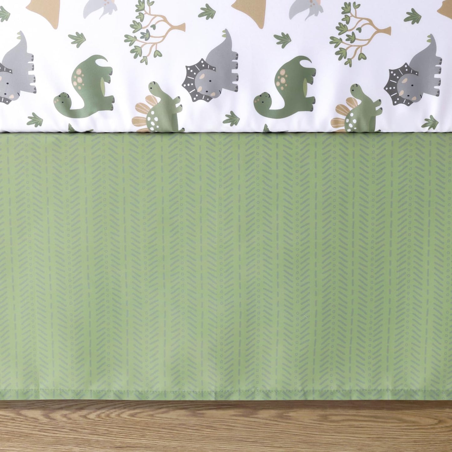 El juego de ropa de cama para cuna de 3 piezas The Peanutshell para niños - Decoración de guardería para recién nacidos, bebés y niños pequeños con sábana ajustable para cuna, edredón con volante