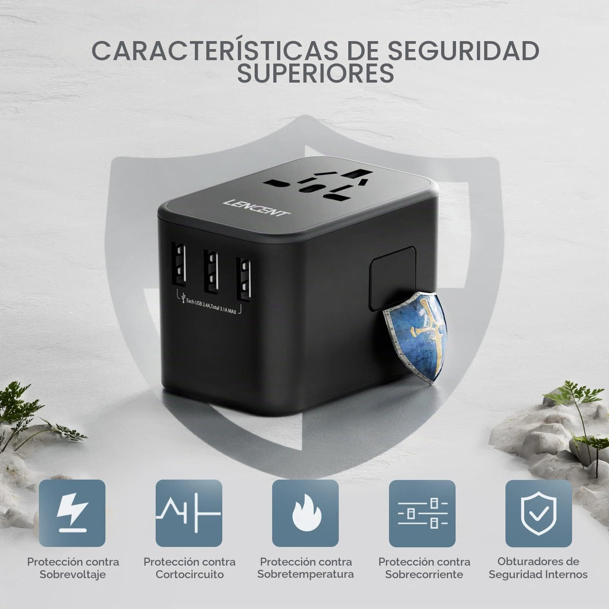 Adaptador de Viaje LENCENT Internacional