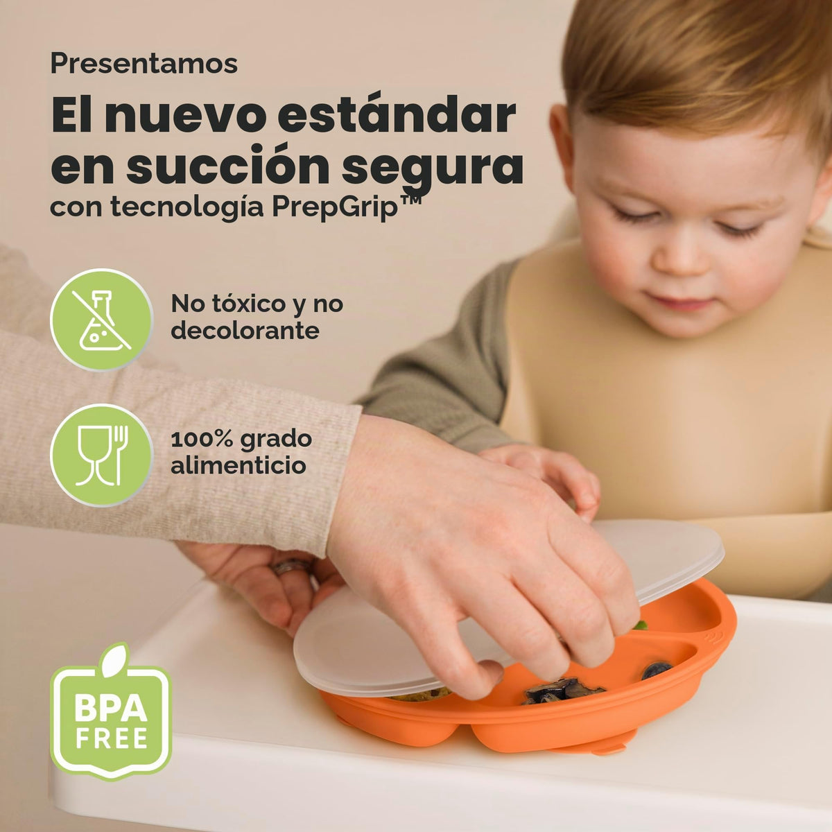 KeaBabies - Placas de succión con tapas para bebé, 3 unidades, silicona sin