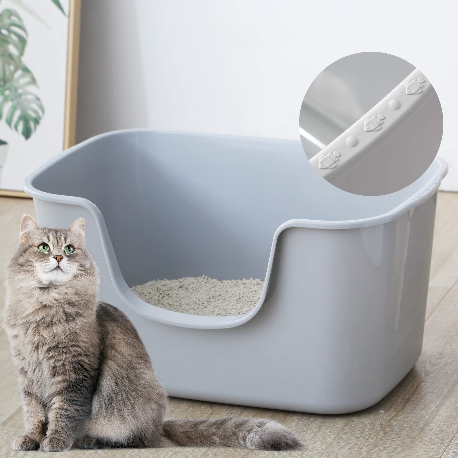 Caja de Arena Extragrande Smart Paws Gris para Gatos