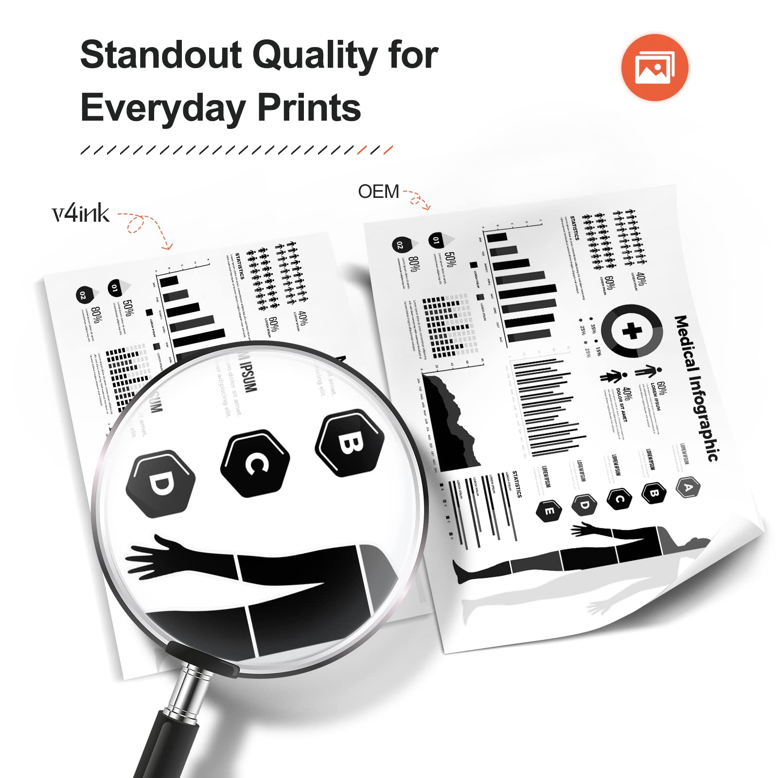Cartuchos de Tóner v4ink Negro Alto Rendimiento Compatibles para HP y Canon