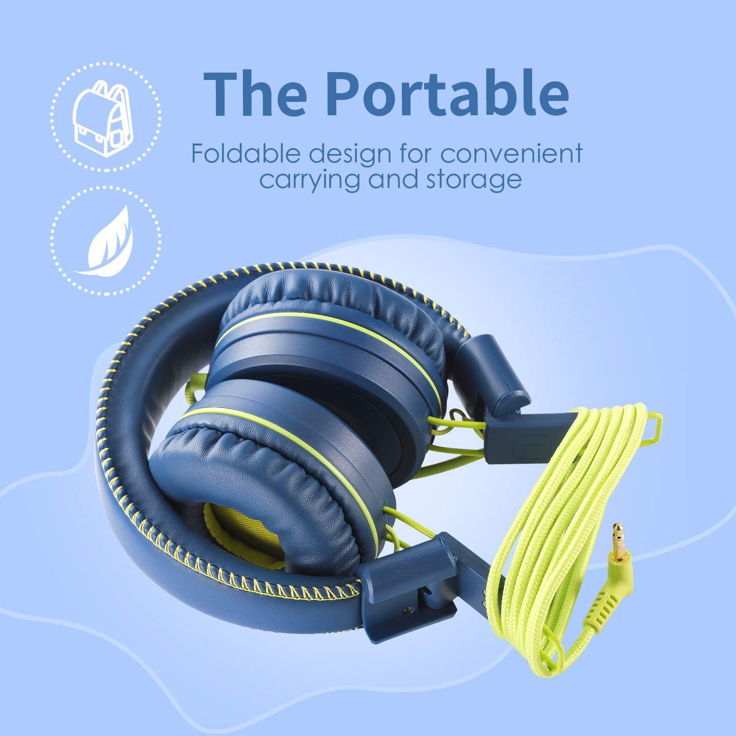 Auriculares Powmee M1 Azul Cableados y Antienredos para Niños