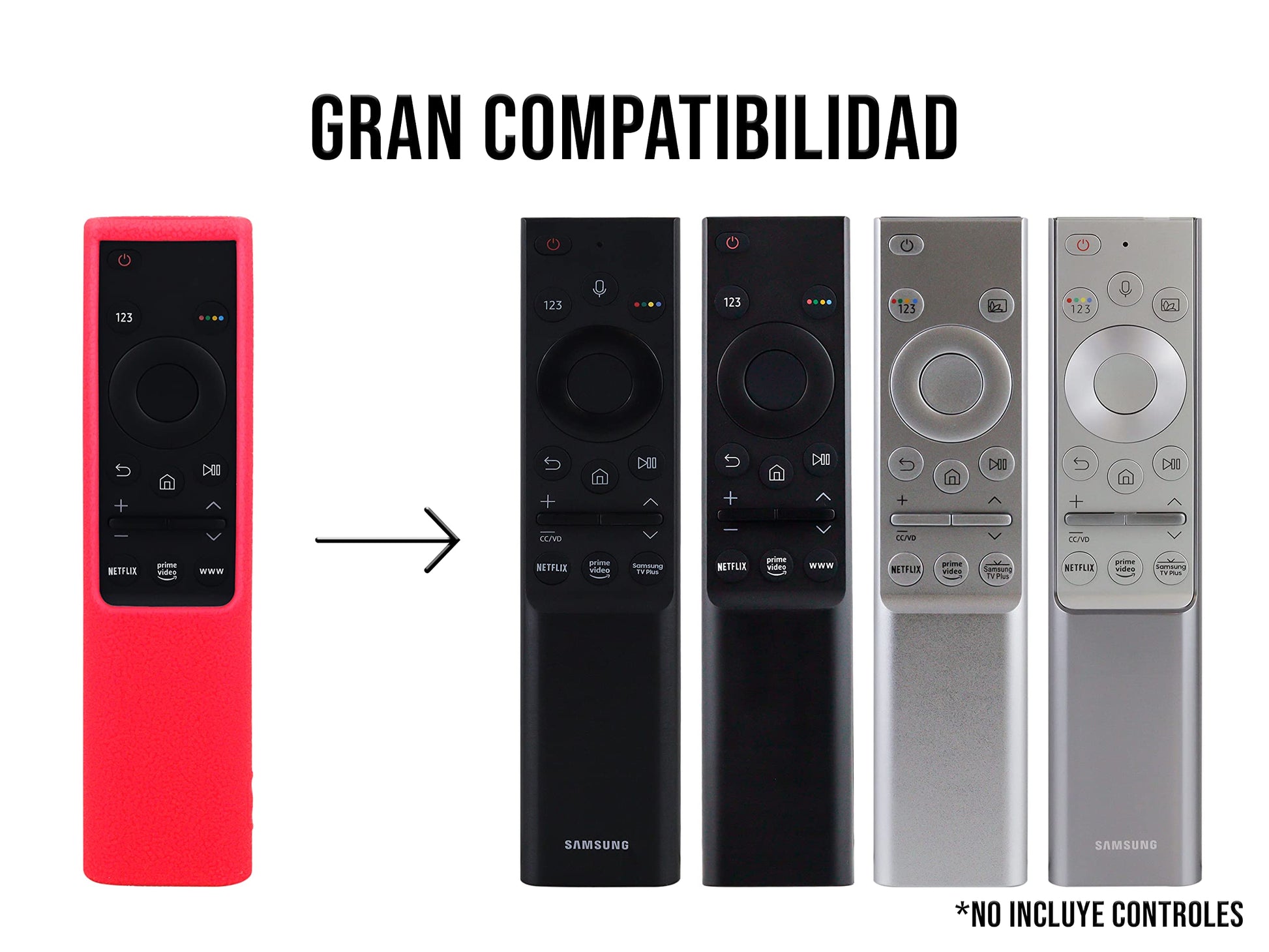 Funda para Control Samsung 4K Smart TV UHD Rojo