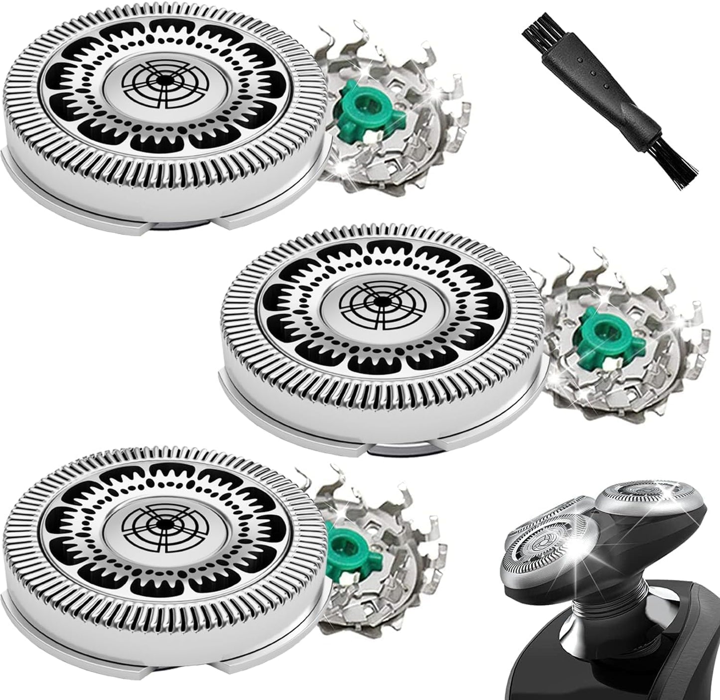 Paquete de 3 Cabezales de Repuesto SH60 Compatibles con Philips Norelco Serie 6000，Cuchillas Afiladas Y Duraderas