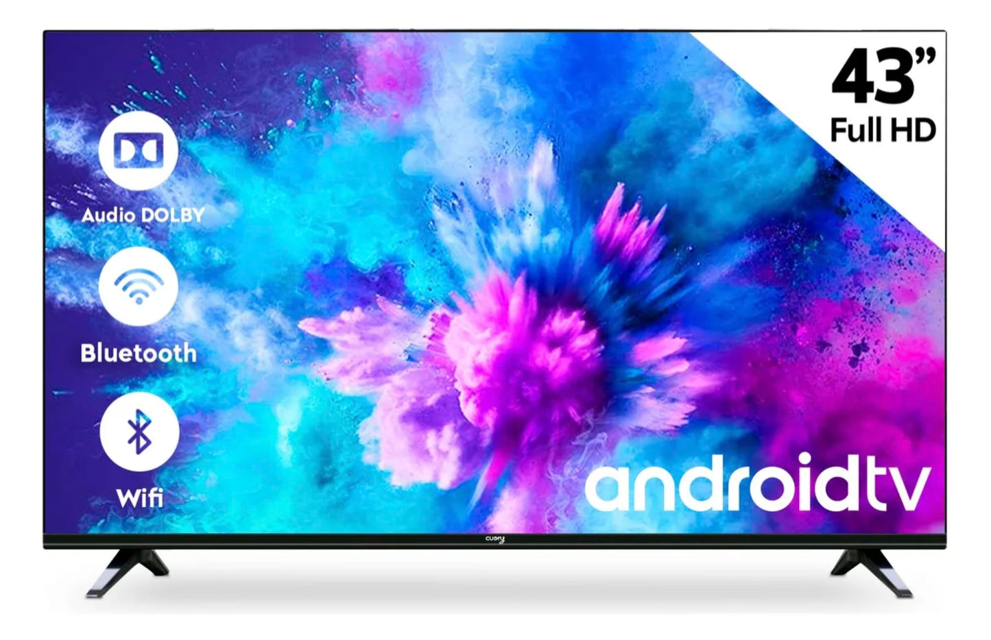 CUORY Smart TV 43" Full HD LED Android TV 1920x1080 Netflix Youtube Google TV Compatible HDMI USB Dolby Digital Television Negro