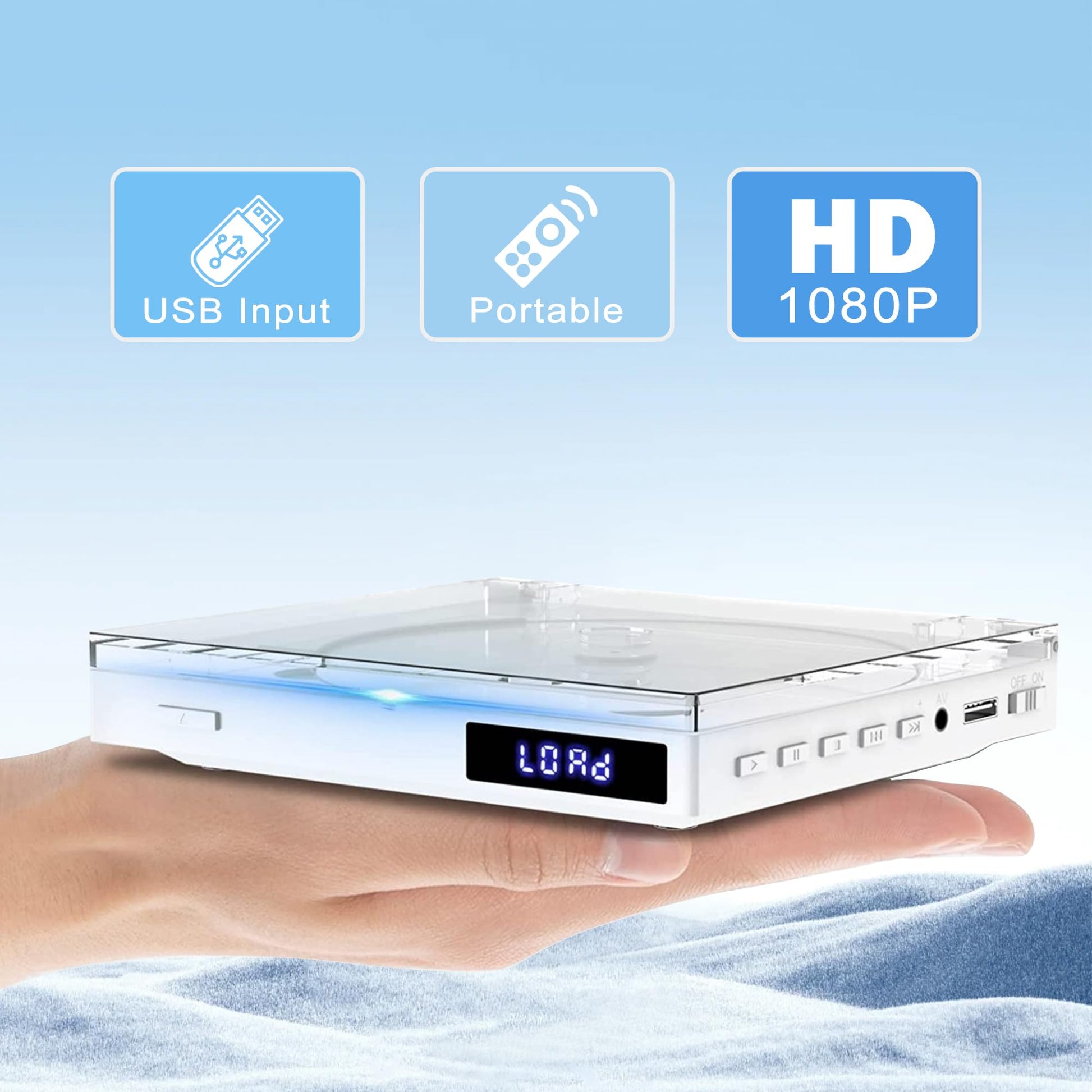 Reproductor de DVD Mini Sin Región Con Altavoces HiFi Integrados, HDMI y AV Negro Con Entrada USB