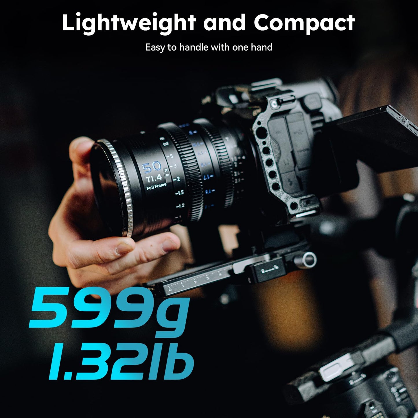 SIRUI VP-1 Vision Prime 1 T1.4 Lente de cine de marco completo, lente de cine de enfoque manual de 50 mm con montaje E preinstalado, soportes intercambiables RF/Z/L (negro)