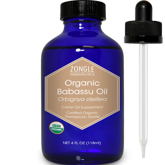 Zongle USDA Certified Organic Babassu Oil, Safe to Ingest, Unrefined Virgin, Cold Pressed, Orbignya Oleifera, 4 oz