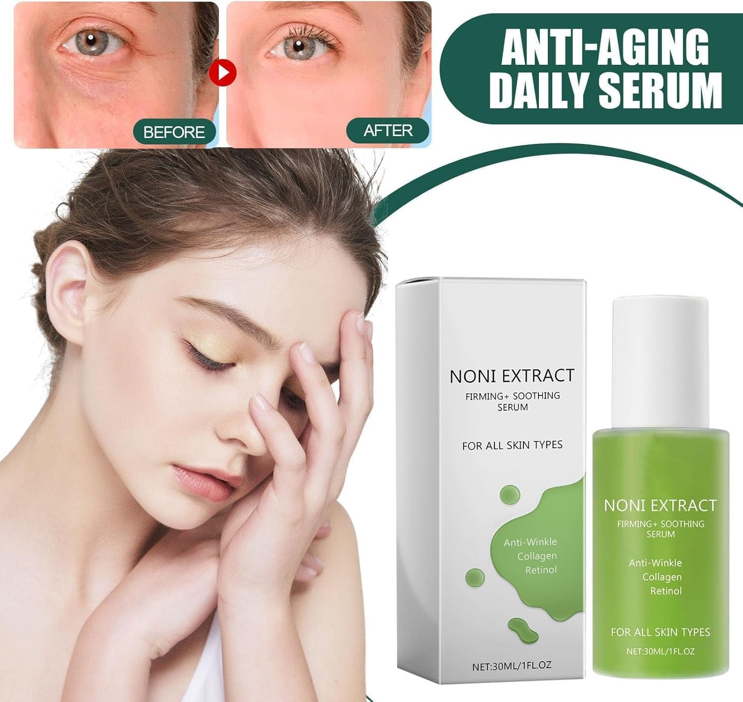 Serum facial de extracto de fruta de Noni de 30ml - Antiedad y reafirmante - ¡Modela tu piel!