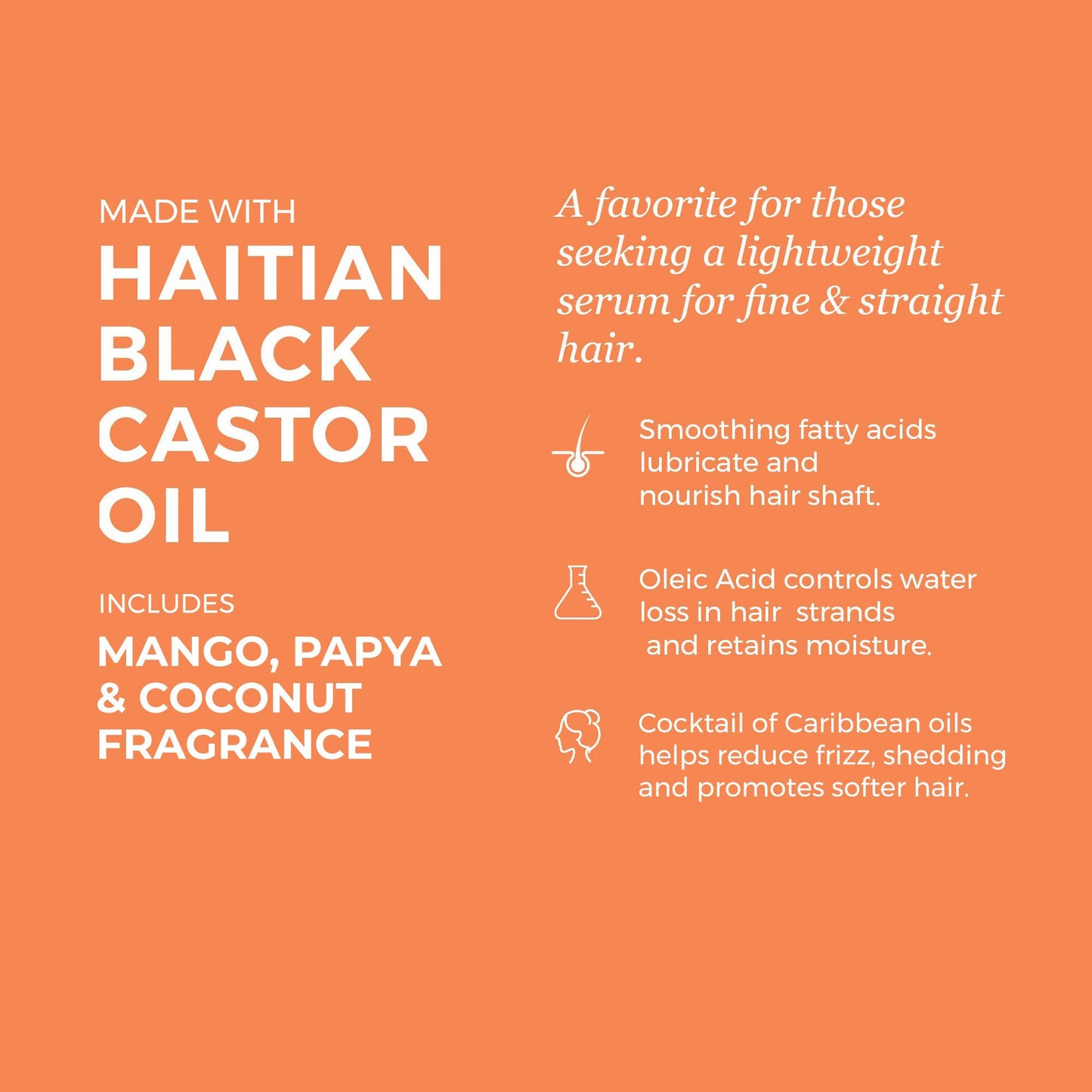 Kreyol Essence - Mango Papaya and Coconut Haitian Black Castor Oil for Skin and Hair, 2 Oz - Omega Fatty Acids (3,6,9) and, Skin, Hair and Body, Hair Growth, Thicker Brows.