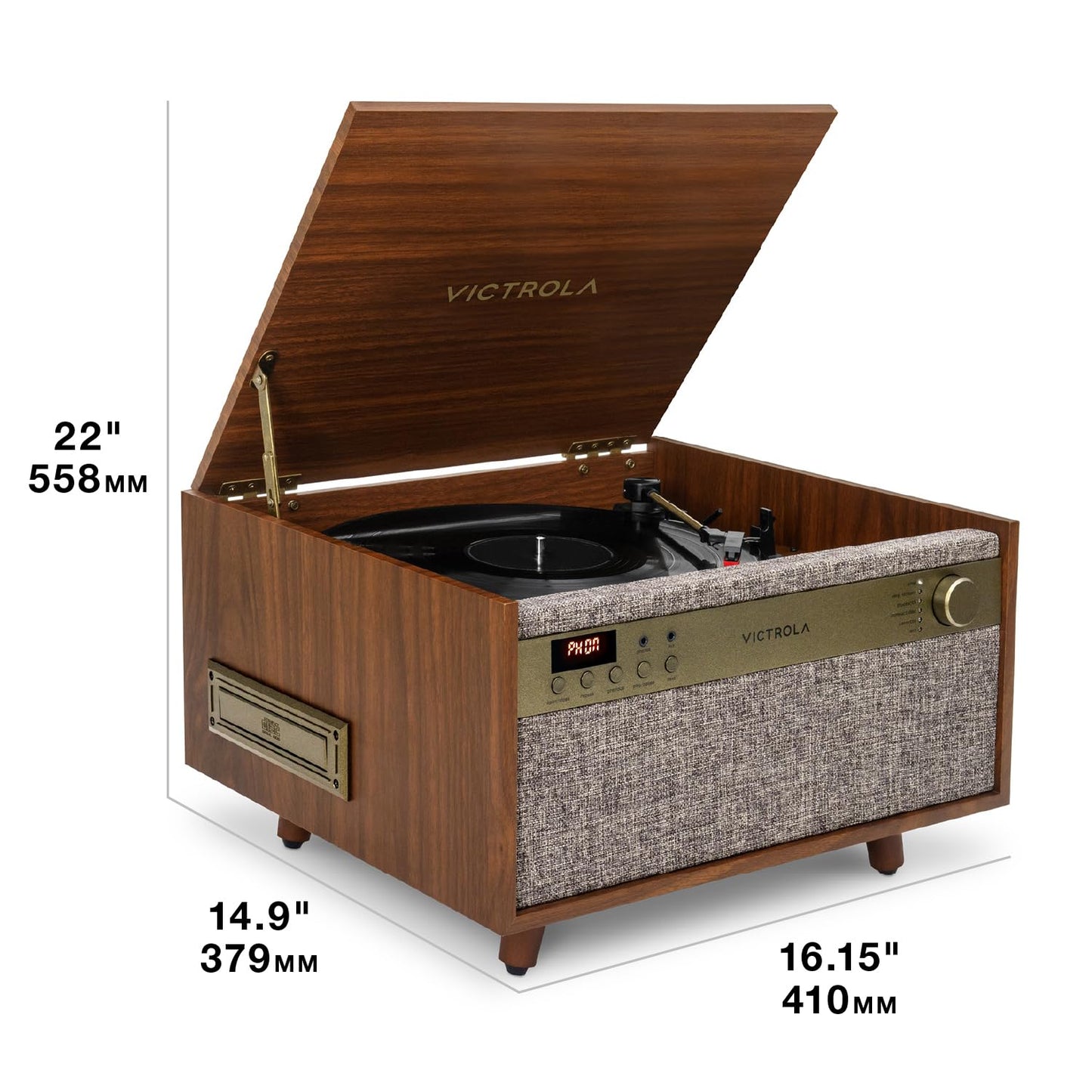 Tocadiscos Victrola Century Natural con Bluetooth y Auxiliar 3 Velocidades Diseño de Medio Siglo