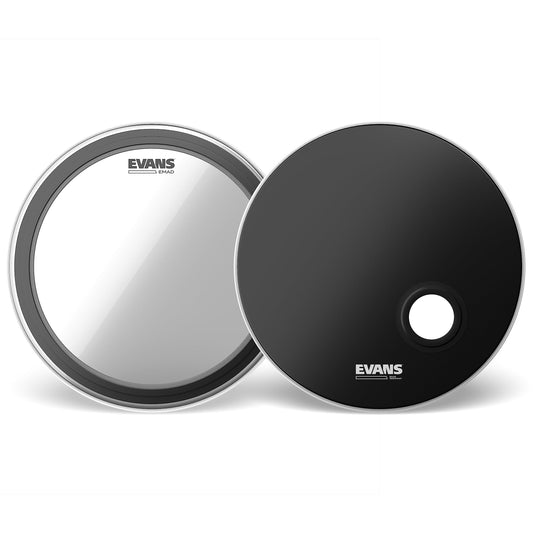 Evans EMAD System - Paquete de bombo – Contiene 1 cabezal de bombo, 1 cabezal de tambor Reso, 2 anillos de amortiguación intercambiables y anillos de amortiguación de espuma, personaliza el sonido del