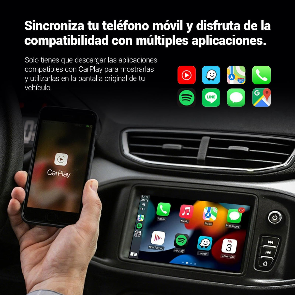 Mini Adaptador Inalámbrico JDF3CISH 2 en 1 Conversión Inmediata para iPhone y Android con USB USB-C