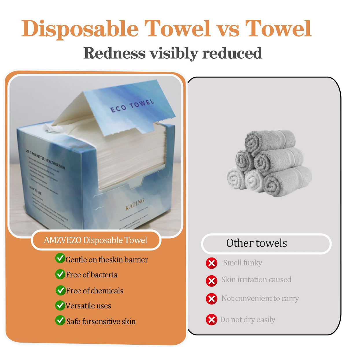 Toallas faciales desechables biodegradables suaves para piel sensible, paños sin pelusa para lavado facial, cuidado de la piel y eliminación de maquillaje, toallas húmedas y secas, 50 hojas (2)