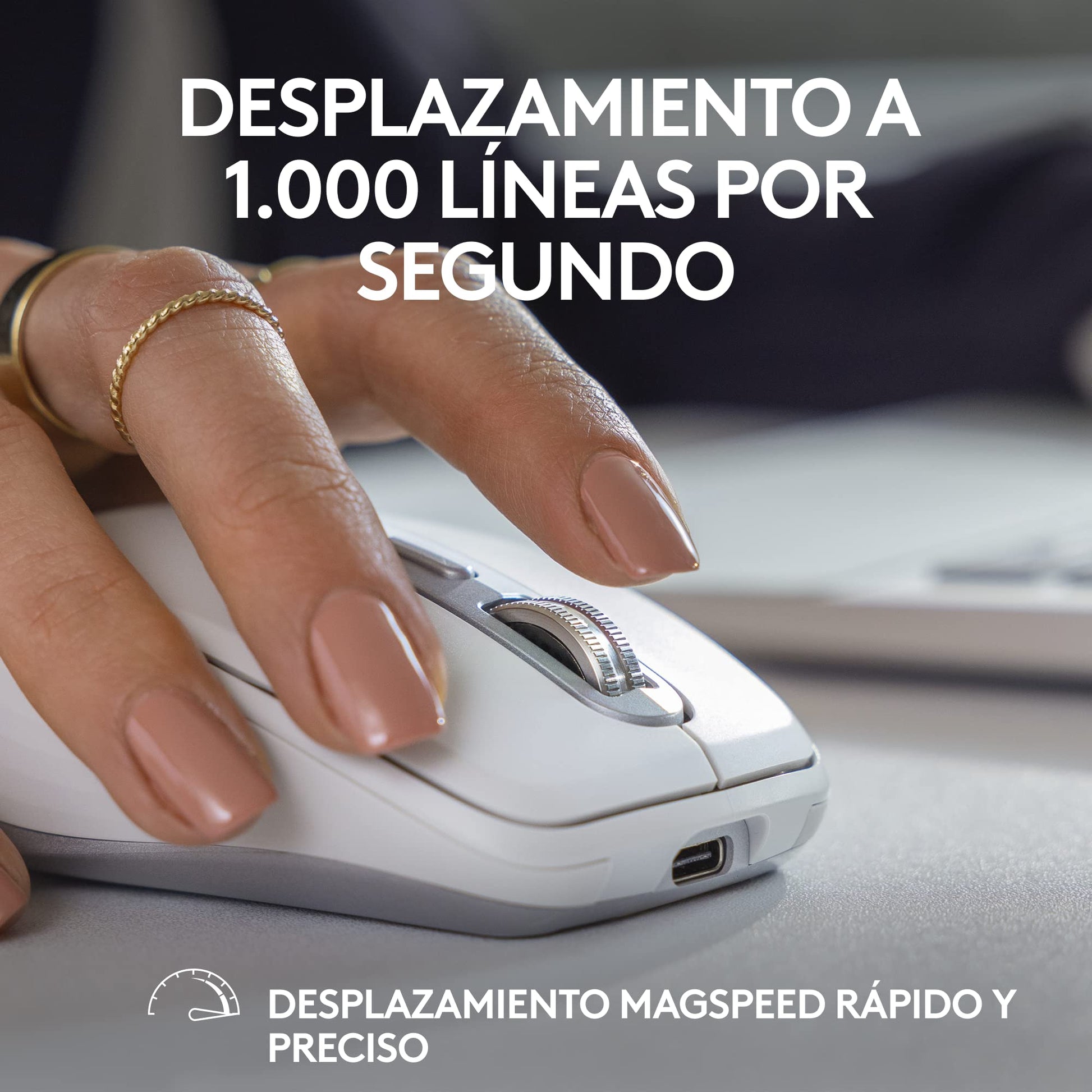 Logitech MX Anywhere 3S Compact Mouse inalámbrico, Desplazamiento Veloz en Todos Lados, dpi 8K, silencioso, Botones programables, USB C, Bluetooth, Windows PC, Linux, Chrome, Mac - Paleo Grey