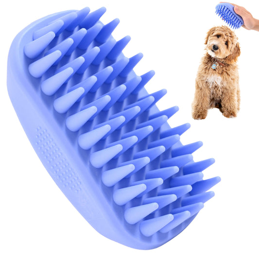 Cepillo De Baño We Love Doodles Azul Para Aseo Y Masaje De Mascotas Con Alfileres Largos