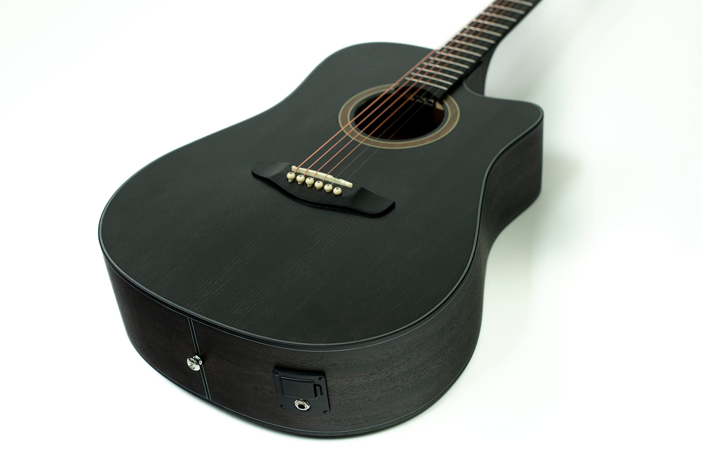 Guitarra Electroacustica Deviser LS130 BK, cuerdas de metal, incluye afinador y funda
