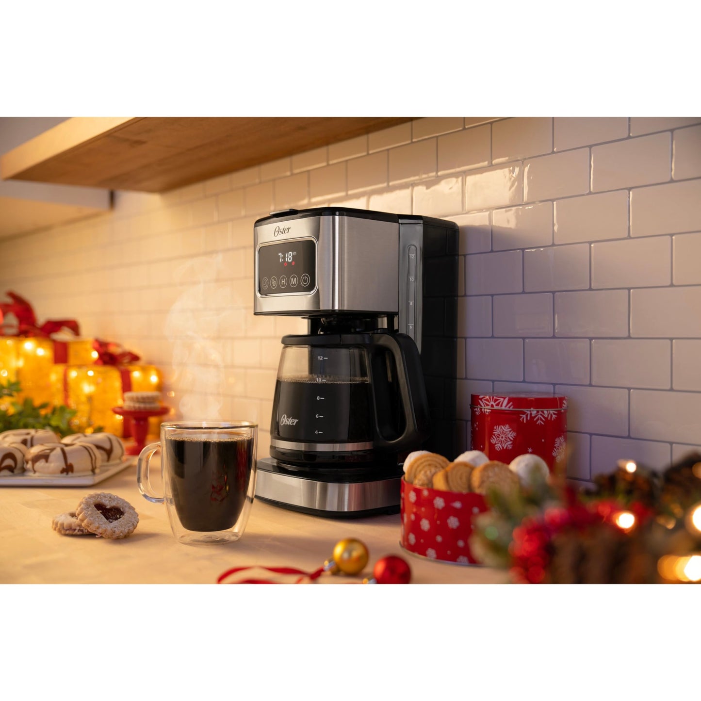 Cafetera de Goteo Programable Oster Negra con Pantalla Táctil