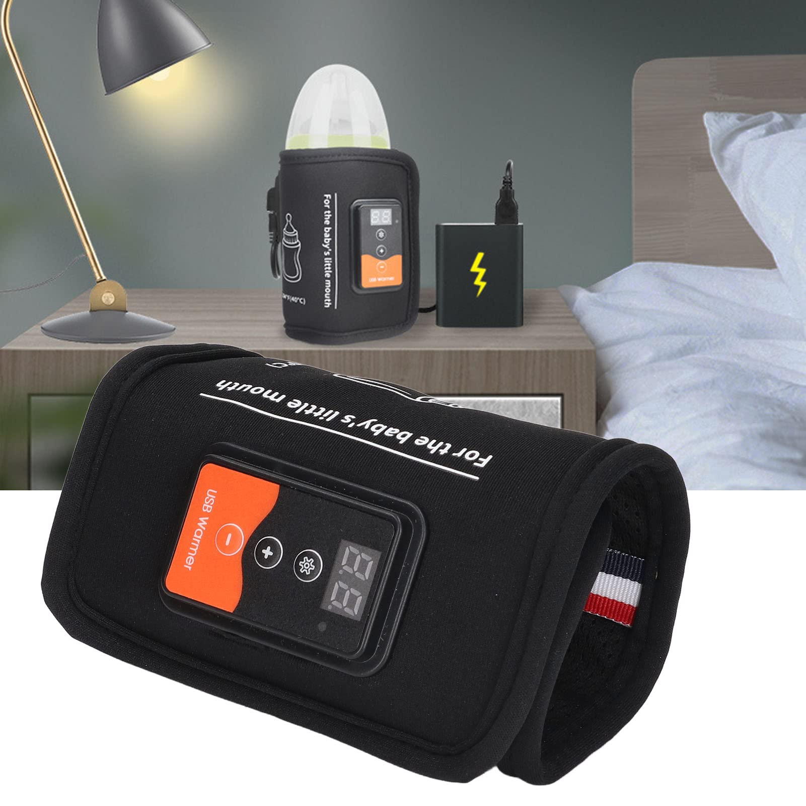 Calentador de Biberones, Alimentado por USB, Bolsa de Calentamiento de Biberones para Automóvil, Calentador de Leche Materna de Viaje con Control de Temperatura Y Pantalla LCD, Calentamiento Uniforme