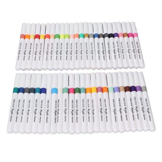 Marcadores Acrílicos, Marcadores de Pintura Acrílica de Tinta a Base de Agua para Pintura de Bricolaje (48 colores)