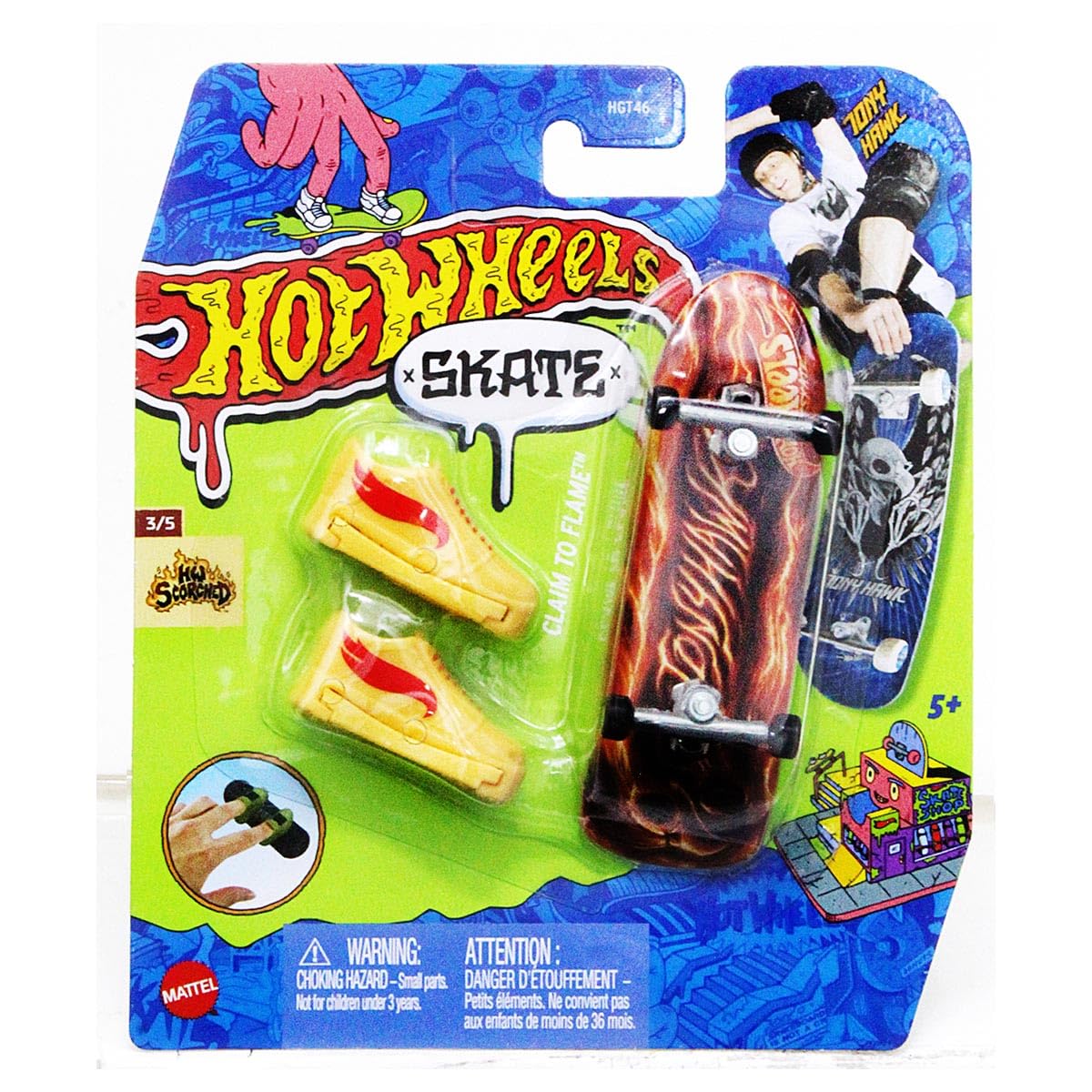 Hot Wheels Skate Vehículo de Juguete Patineta Claim TO Flame™ con Tenis para niños de 5 años en adelante