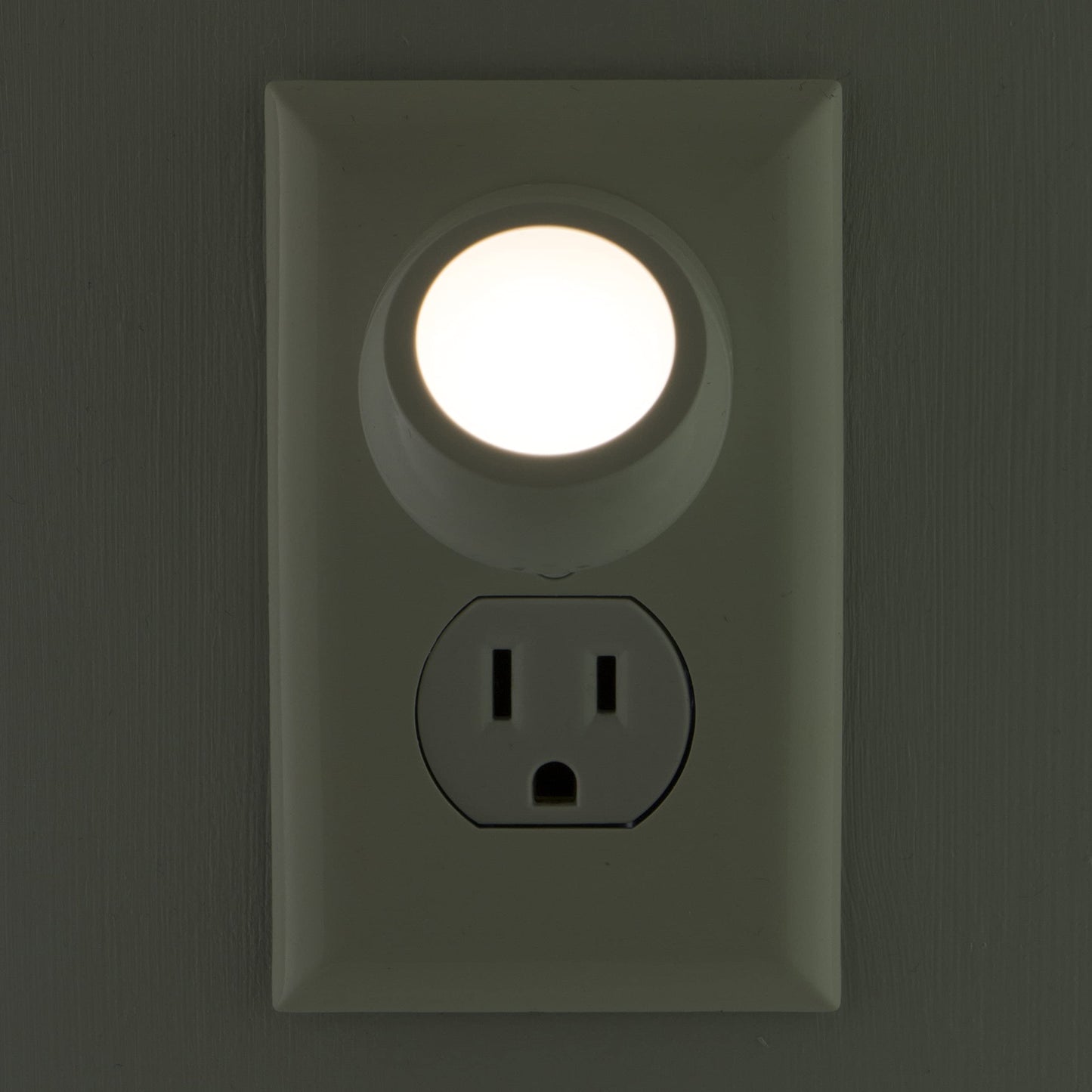 GE 30966 Luz nocturna LED con enchufe, 2 Pack- 360 Degree Light, Blanco