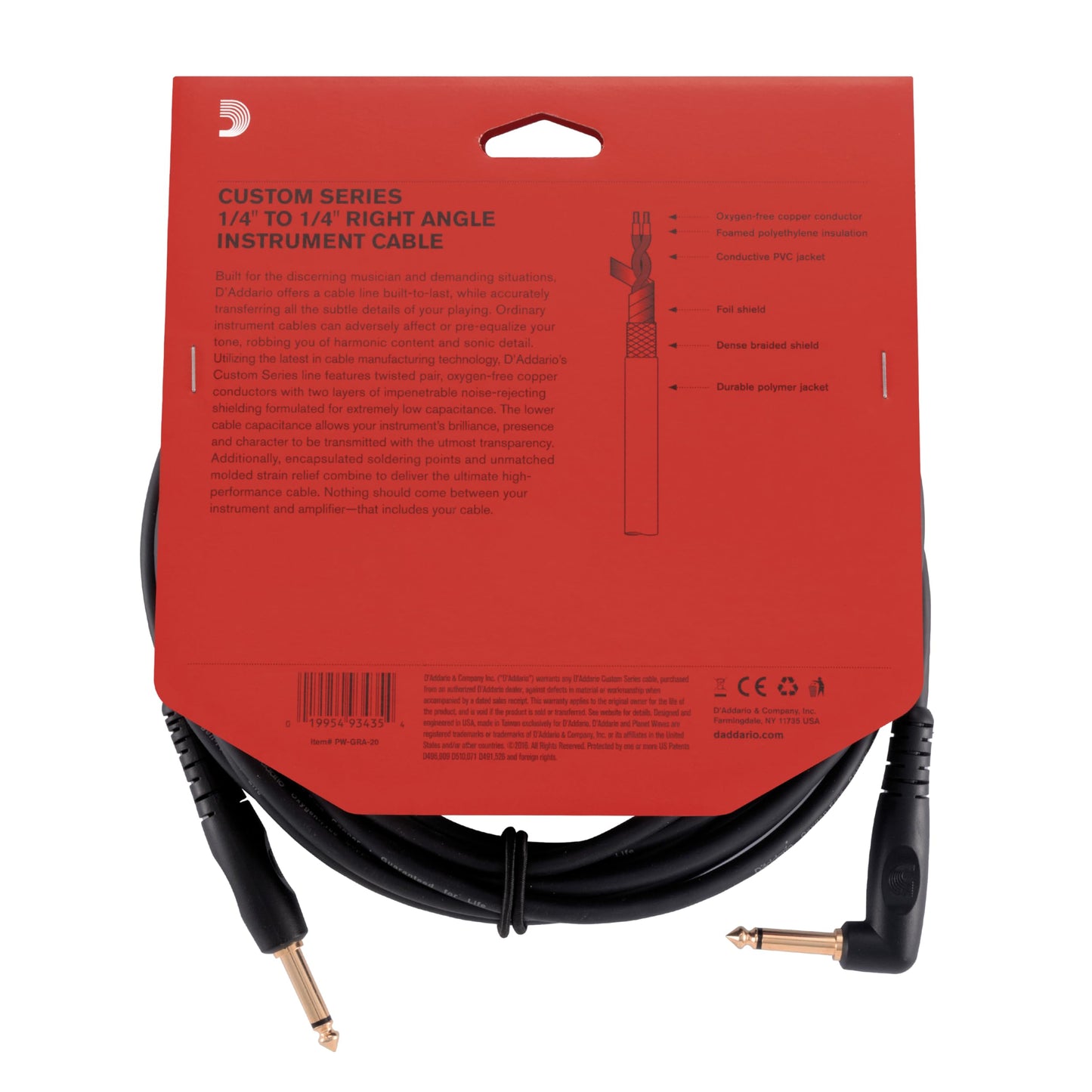 CABLE PLANET WAVE P/INST. PW-GRA-20
