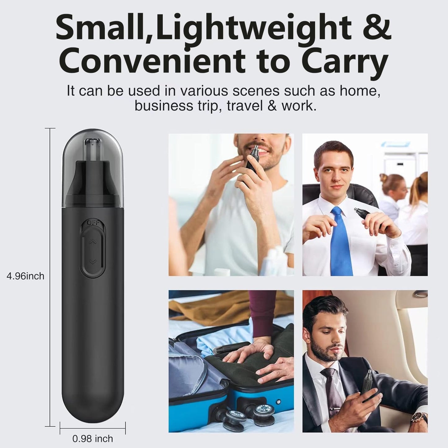 Sendowtek Recortadora de Nariz Eléctrico, Depiladora de Nariz Hombre, Cortador de Vello Naríz Recargable, Maquina Vello Nariz, Electric Nose Trimmer con Cabezal de Repuesto, Indoloro, Impermeable