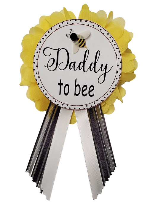 Pin de Daddy to Bee para baby shower, color amarillo y negro, para que papá lo use en Baby Shower, Baby Sprinkle