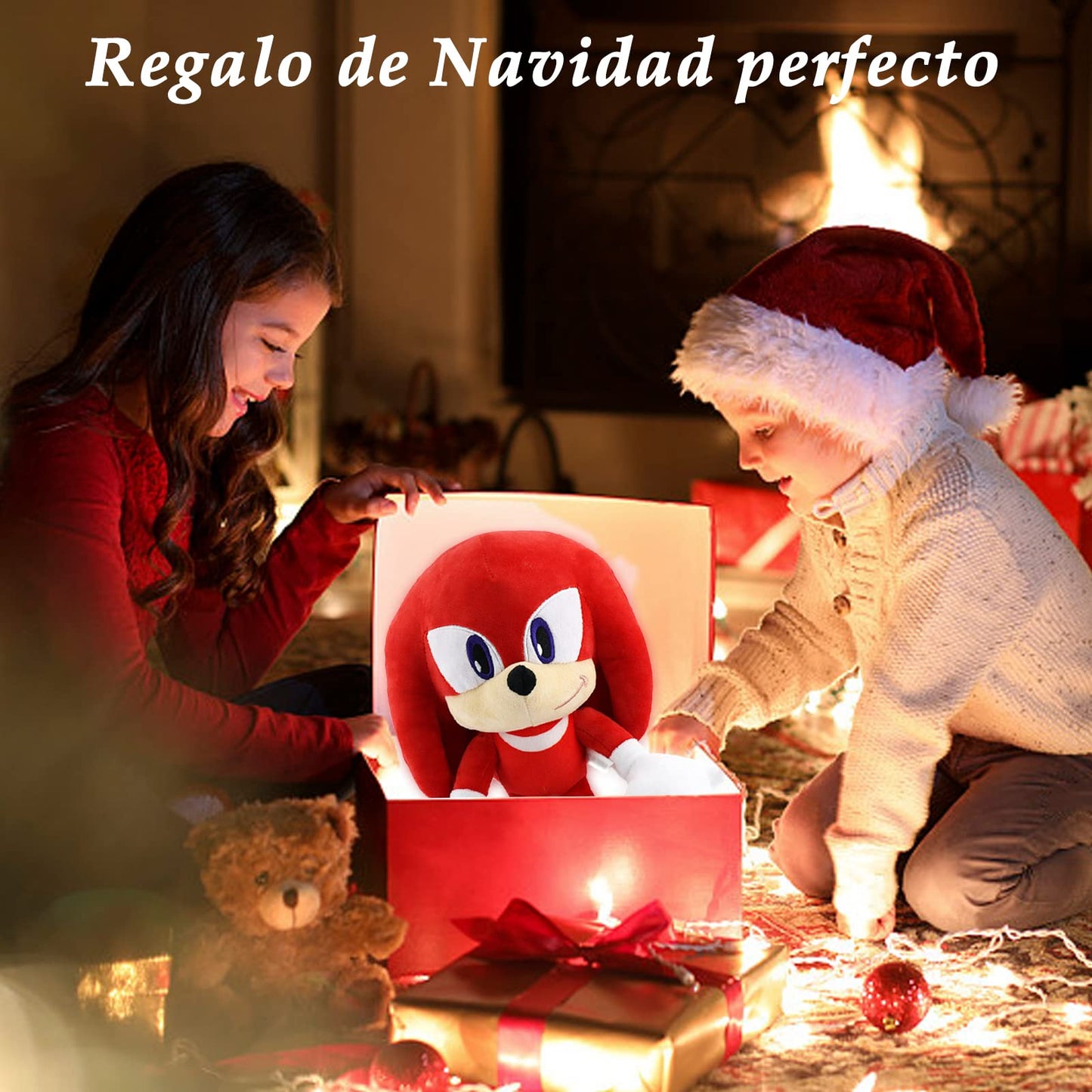 Juguetes de peluche para Hedgehog,12 pulgadas personajes de dibujos animados,Juguete de Peluche Suave para Sala de Estar,Oficina,Coche,Regalos navideños perfectos Para Niños y Niñas (Rojo)