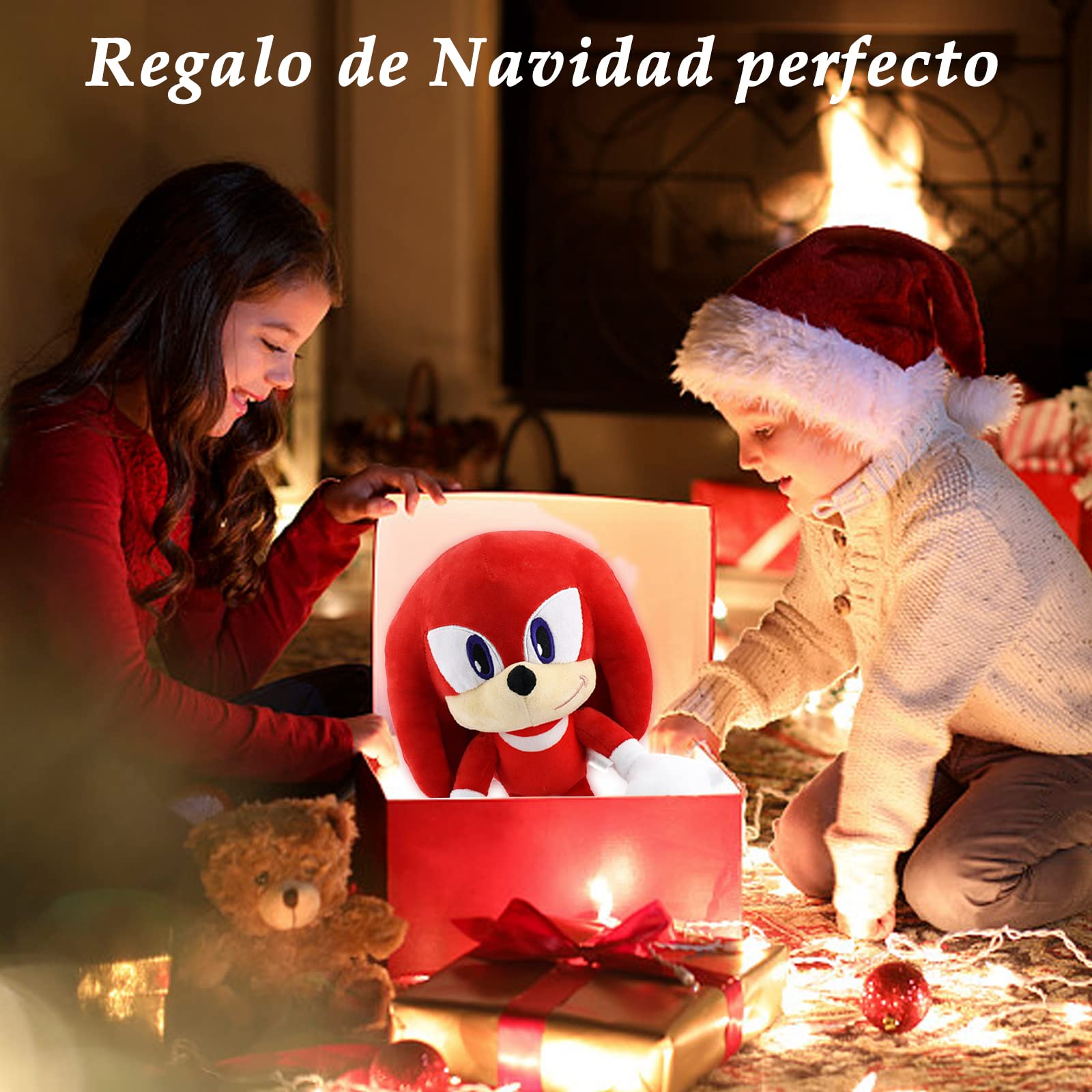 Juguetes de peluche para Hedgehog,12 pulgadas personajes de dibujos animados,Juguete de Peluche Suave para Sala de Estar,Oficina,Coche,Regalos navideños perfectos Para Niños y Niñas (Rojo)