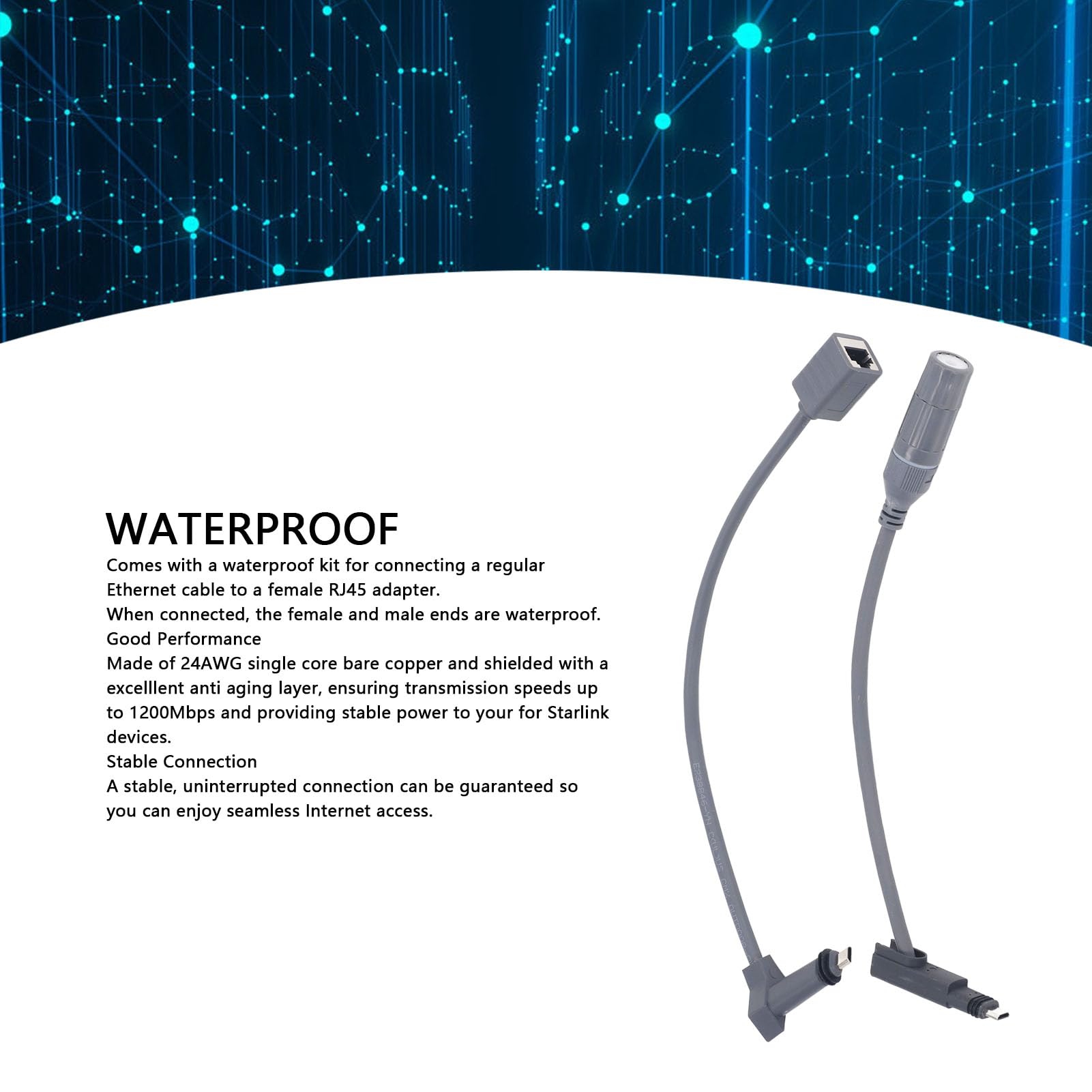 Adaptador RJ45 SPX Negro de Alta Velocidad 1200Mbps Gen 2 para Router