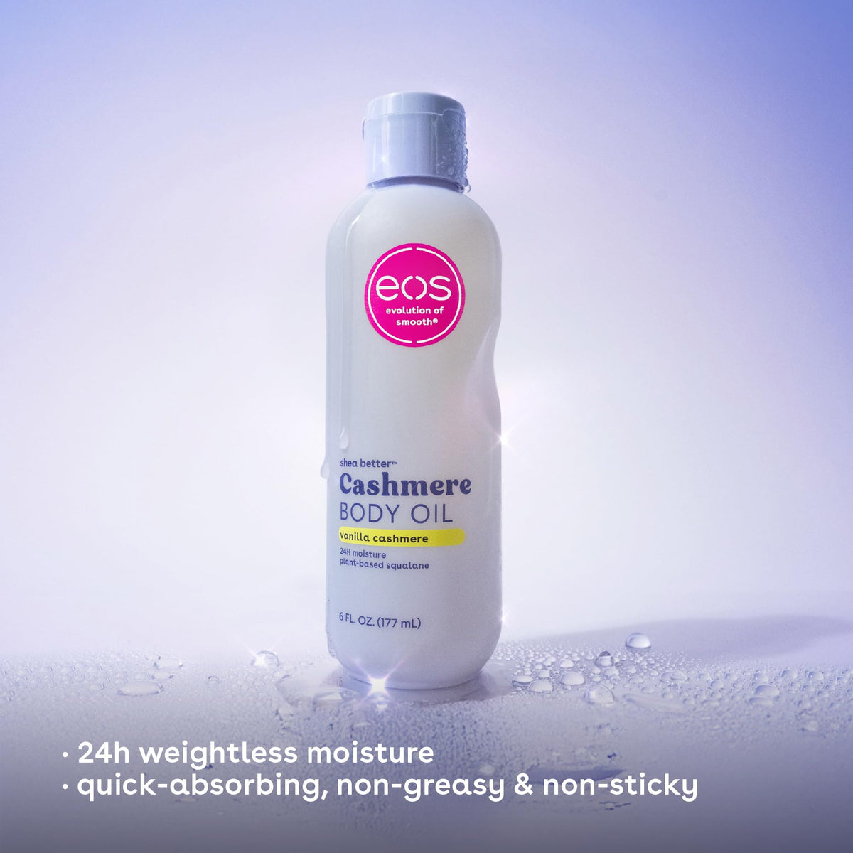eos Aceite Corporal De Cachemira Vainilla Y Cachemira Hidratación 24 Horas Escualano Vegetal Para Calmar Suavizar Y Alisar La Piel Seca 177 Ml Blanco