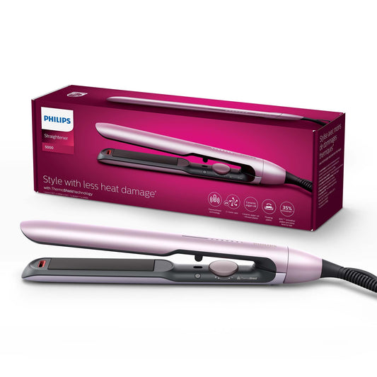 Plancha Philips Serie 5000 Rosa Claro Metálico Acero Inoxidable