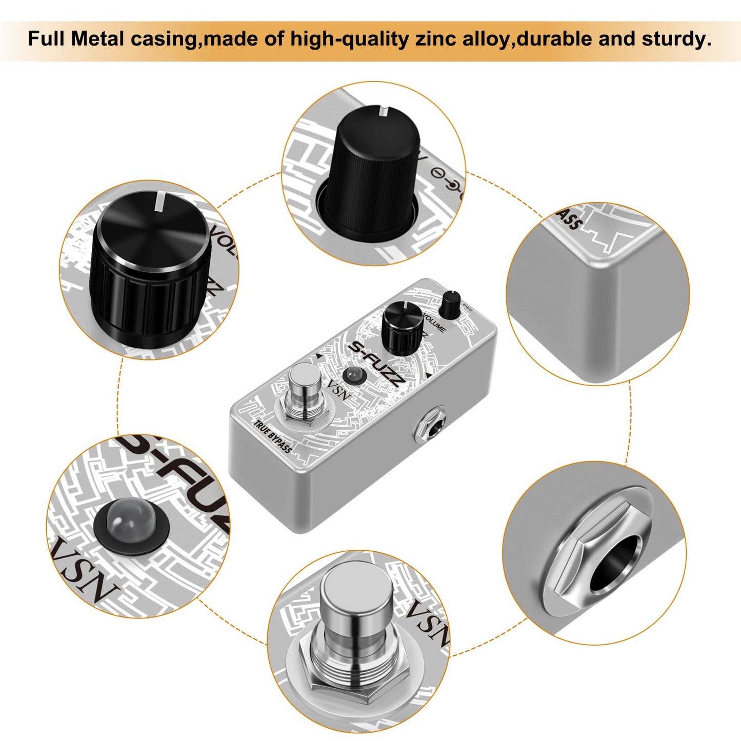 VSN Delay Slow Hand Effect Guitar Pedal for Digital Pedals Electric Guitar Slow Gear Effects Pedal Ture Bypass Mini Size …