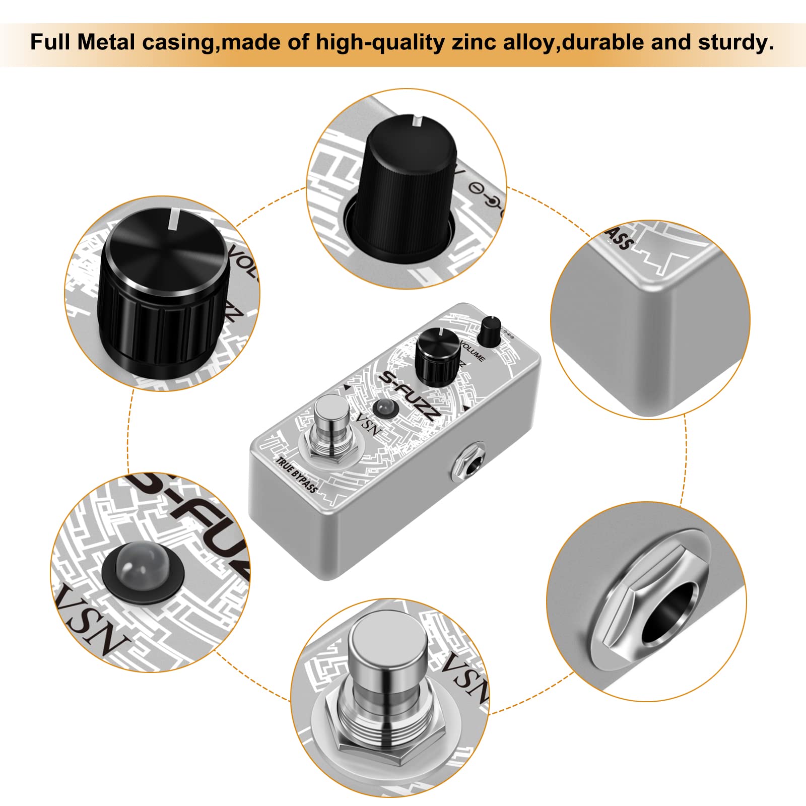 VSN Delay Slow Hand Effect Guitar Pedal for Digital Pedals Electric Guitar Slow Gear Effects Pedal Ture Bypass Mini Size …