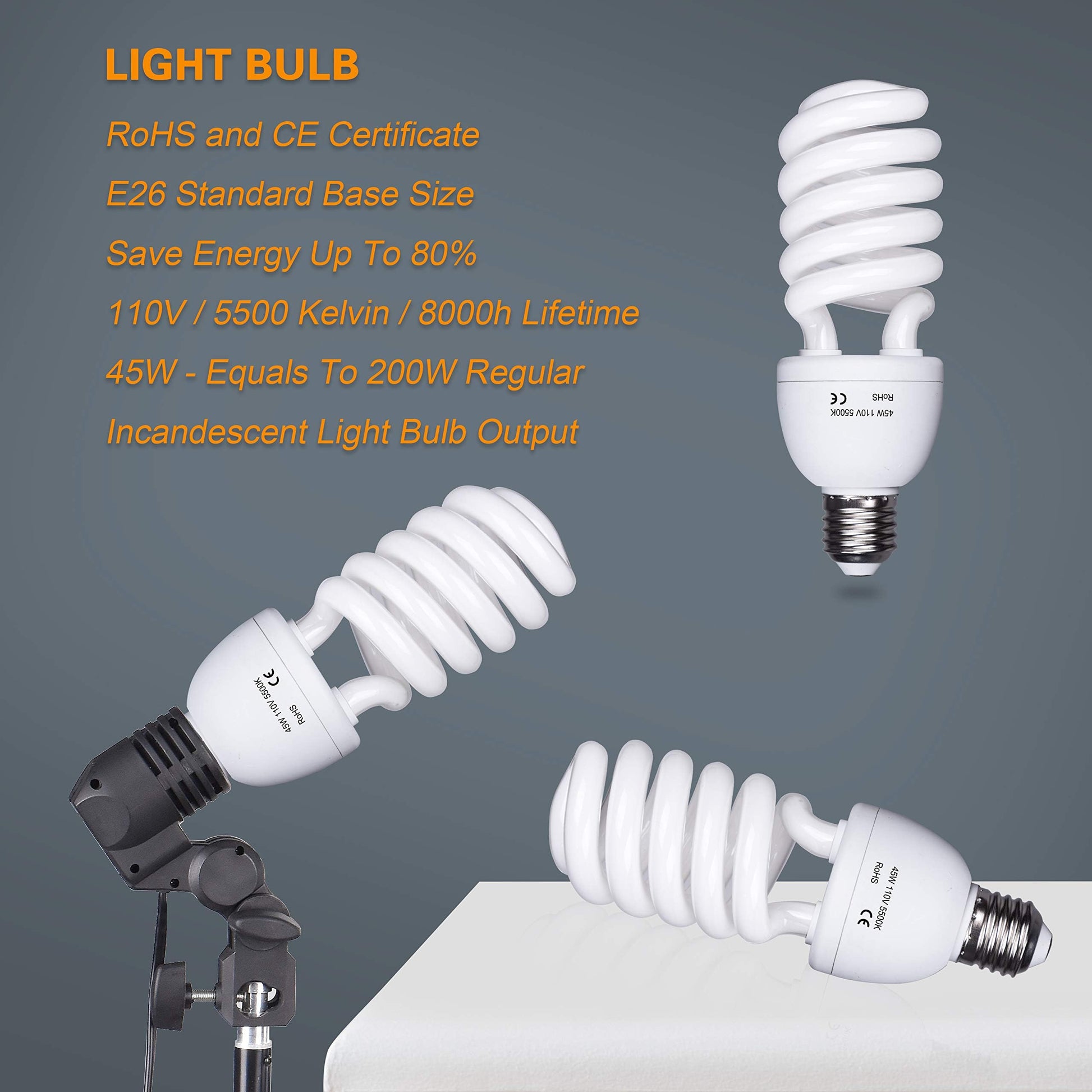EMART Kit Iluminación Paraguas 200‑700W Luz Suave para Retratos Y Podcast