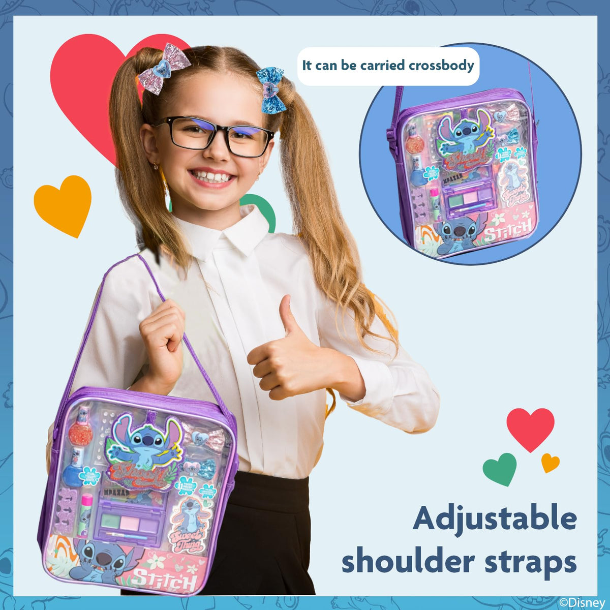 Stitch Mochila de Maquillaje Infantil Set de Belleza Regalo para Niñas