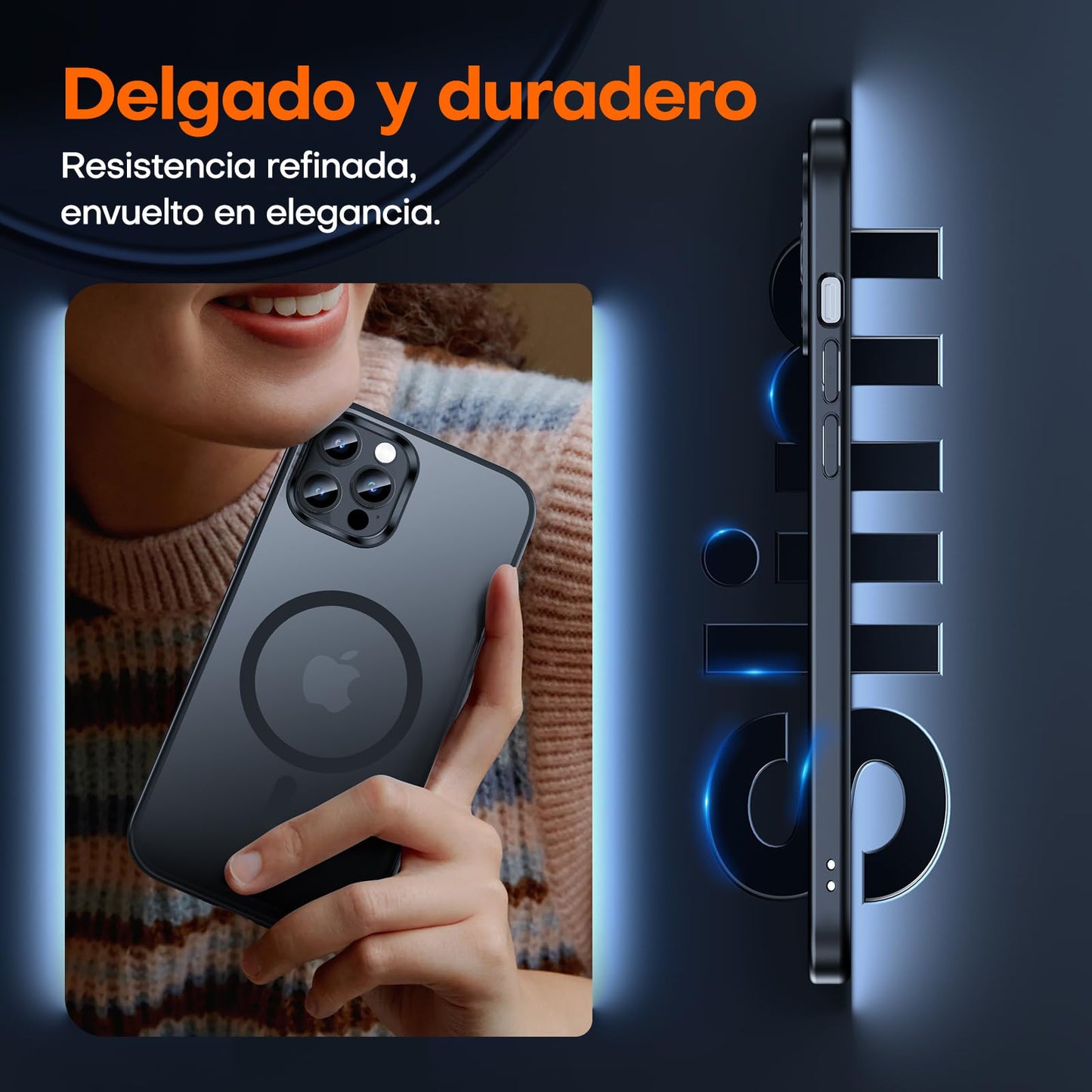 TAURI Funda Magnética para iPhone 13 Pro 6.1" con Protector de Pantalla Vidrio Templado, Compatible con MagSafe, [No se Amarillea] Protección Según la Norma Militar Carcasa - Mate Negro