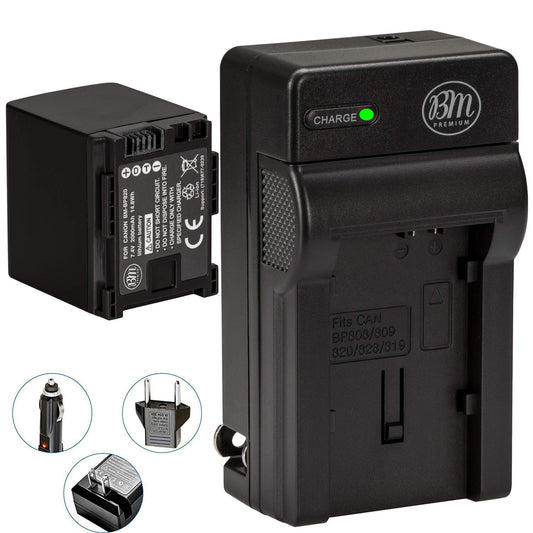 BM Premium BP-820 Battery and Charger for Canon VIXIA GX10, HF G20, HF G21, HFG30, HFG40, HFM30, HFM31, HFM32, HFM300, HFM301, HFM40, HFM41, HFM400, H