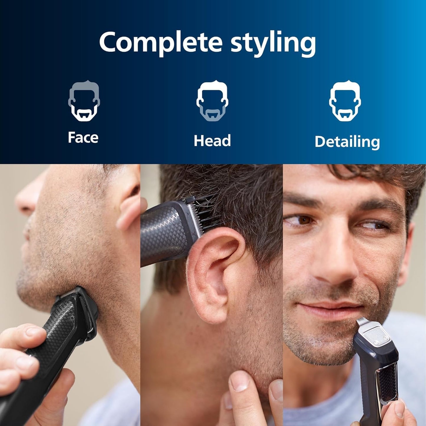Philips Multigroom Serie 3000 9 en 1 para cara, cabello y cuerpo con tecnología DualCut (modelo MG3740/15)