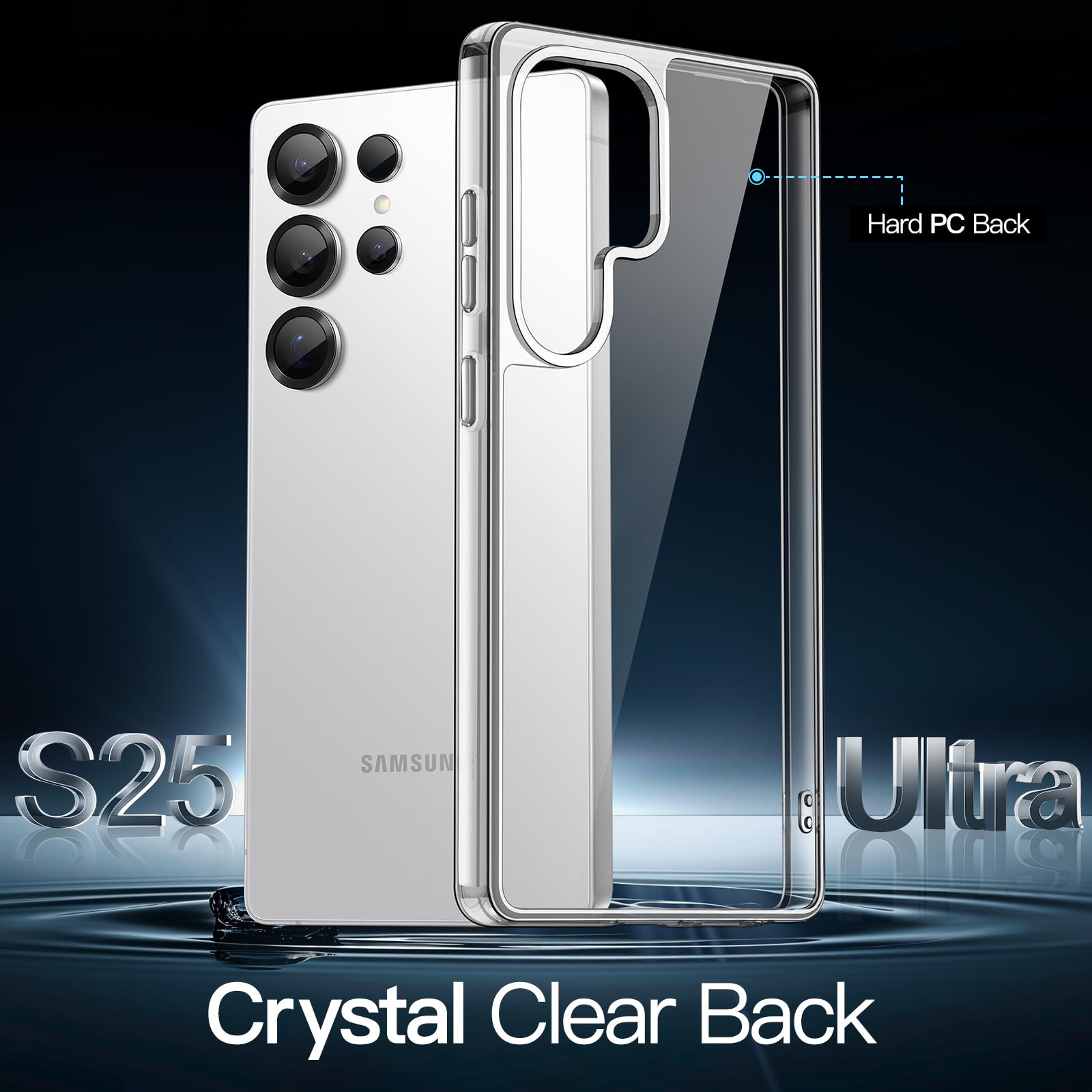 JETech Funda para Samsung Galaxy S25 Ultra 5G, Carcasa Anti-Amarillo Antigolpes Protectora, Respaldo Anti-Arañazos PC Dura (Transparente)