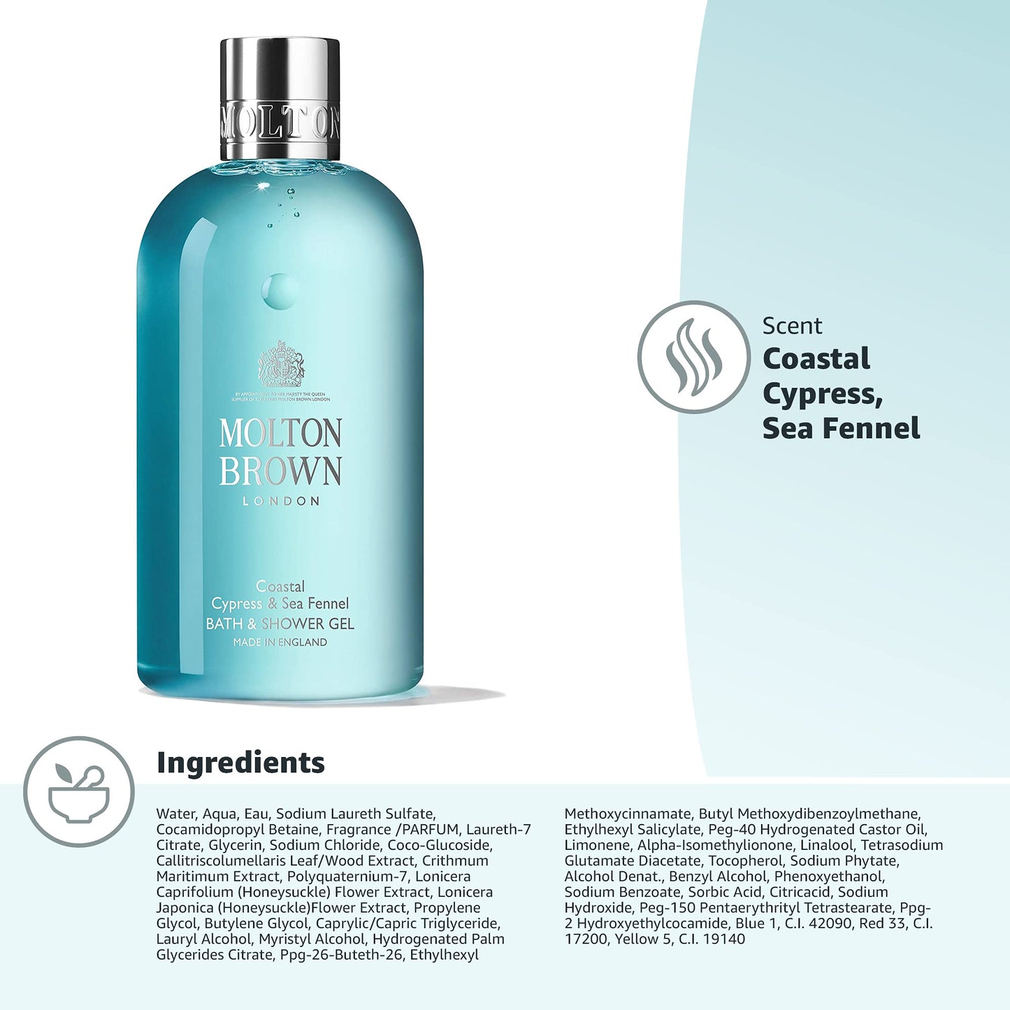Molton Brown Bath & Shower Gel, Coastal Cypress & Sea Fennel, 10 oz.