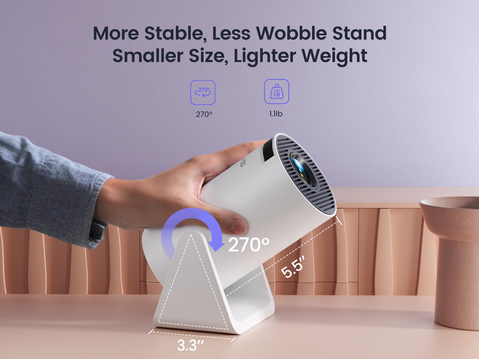 Mini Proyector WiMiUS Ajustable Blanco con WiFi y Bluetooth para Exteriores 1080P