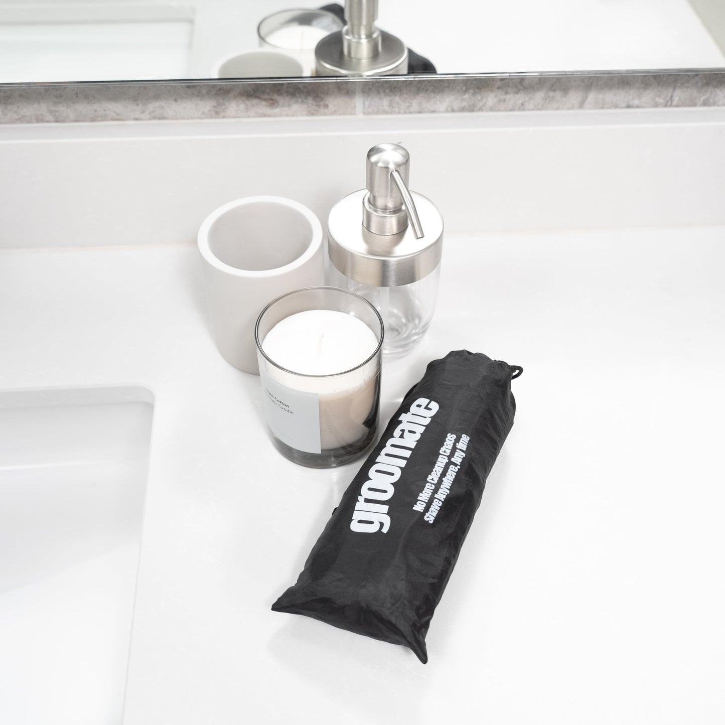 GROOMATE Delantal portátil para barba, Negro -, Talla única