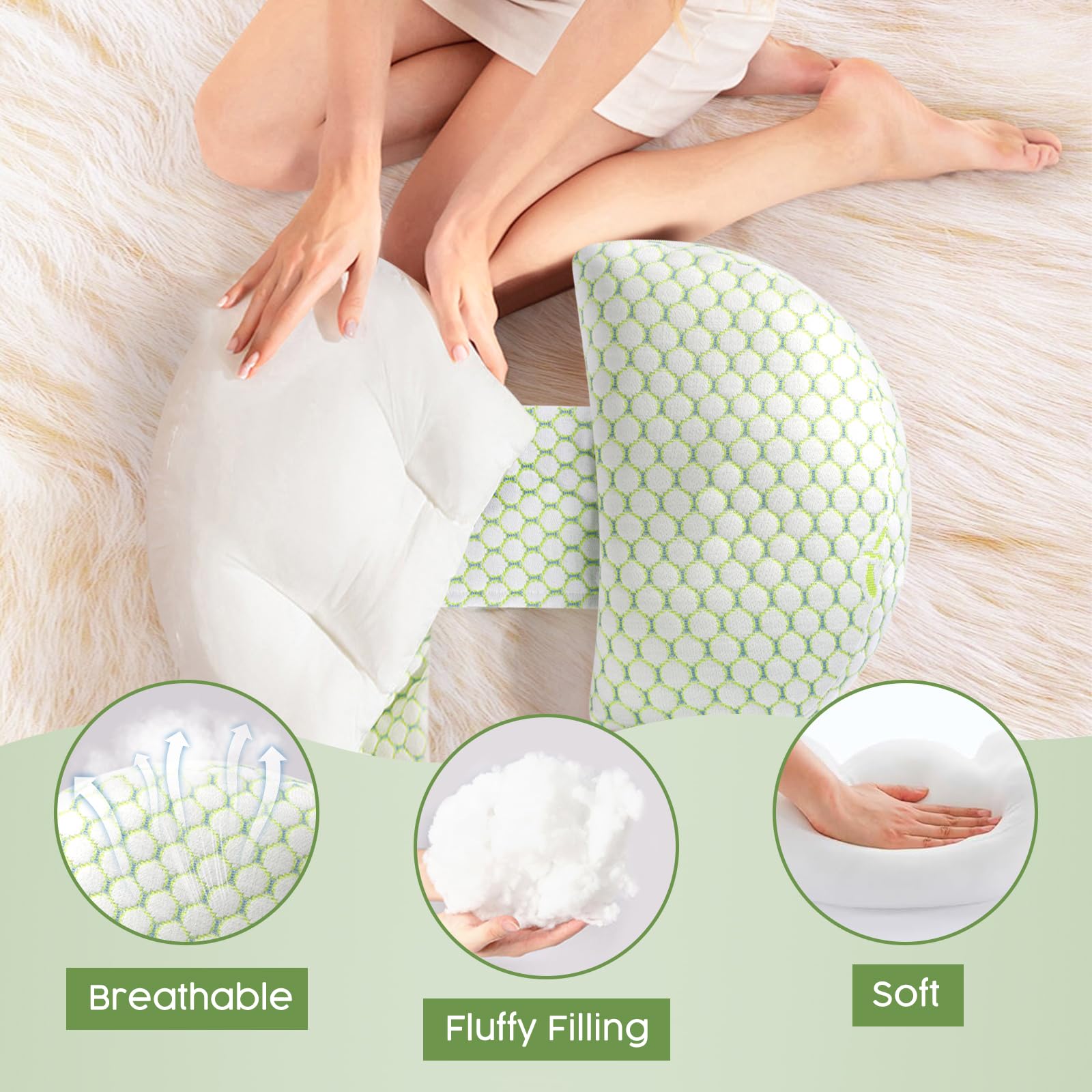 Almohada de Embarazo Cuña Doble para Mujer