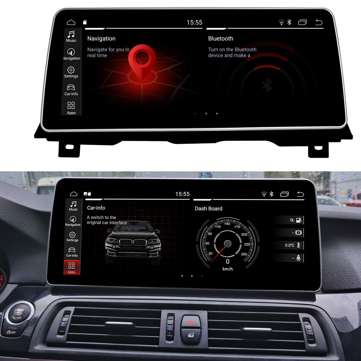 Reproductor Multimedia Android HD 12.3 Pulgadas Koason para BMW Serie 5 F10 F11 M5 2013-2016 NBT